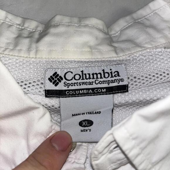 Columbia PFG White Button-Up Outdoor T Shirt Men’s XL Performance Fishing Gear - Picture 4 of 9